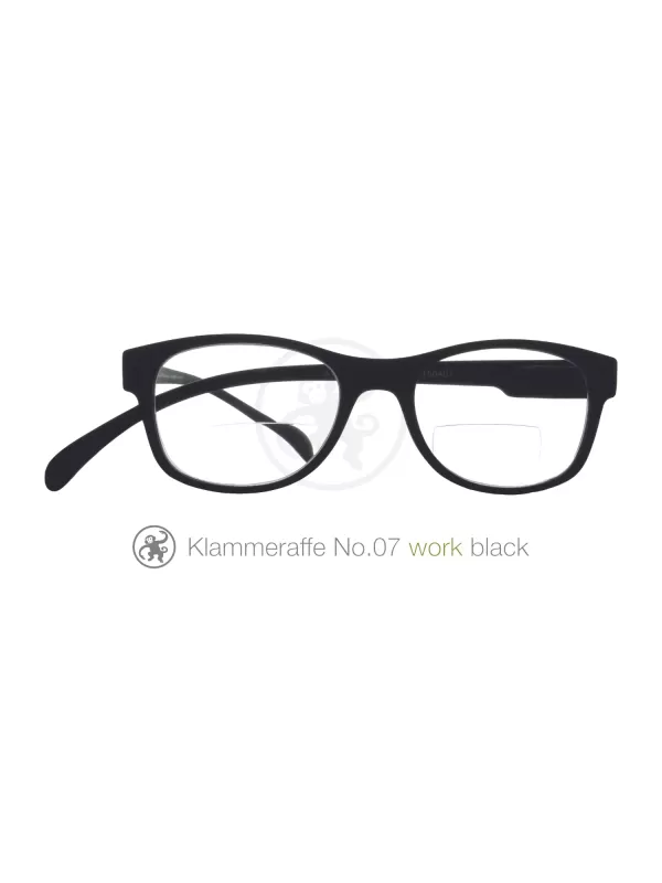 Klammeraffe Brille mit Leseteil No 07 work black