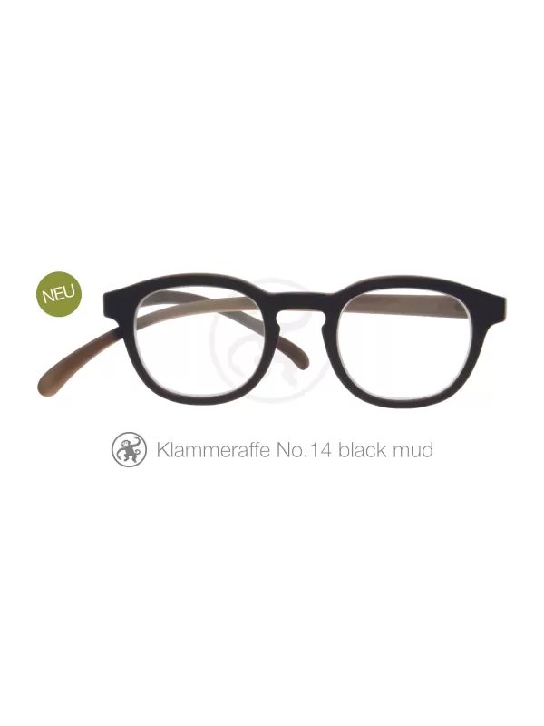 Lesebrille Klammeraffe No 14 black mud