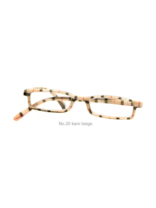 Bunte Lesebrille karo beige